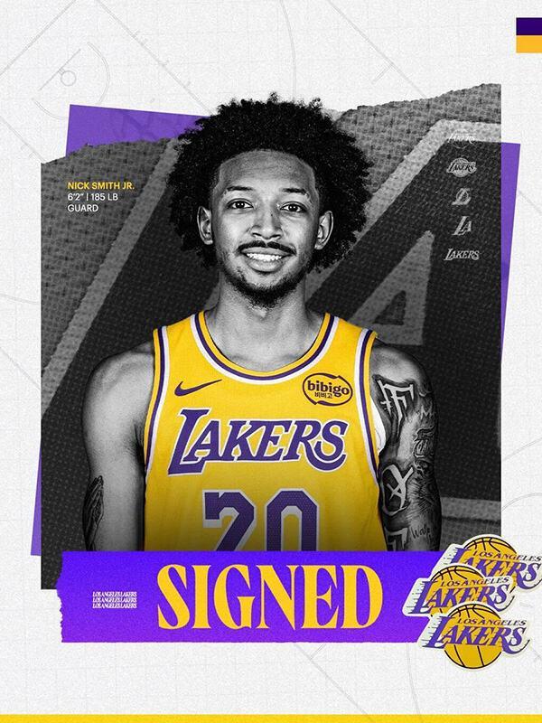 湖人官宣：正式与后卫小尼克-史密斯完成签约